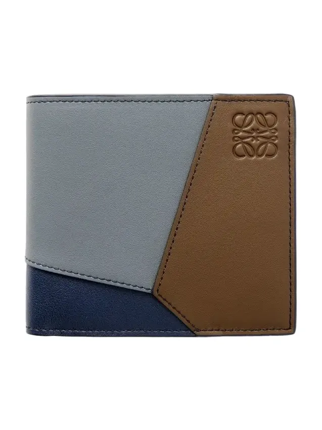 Loewe Puzzle Edge Colour-Block Full-Grain Leather Bifold Wallet - Men