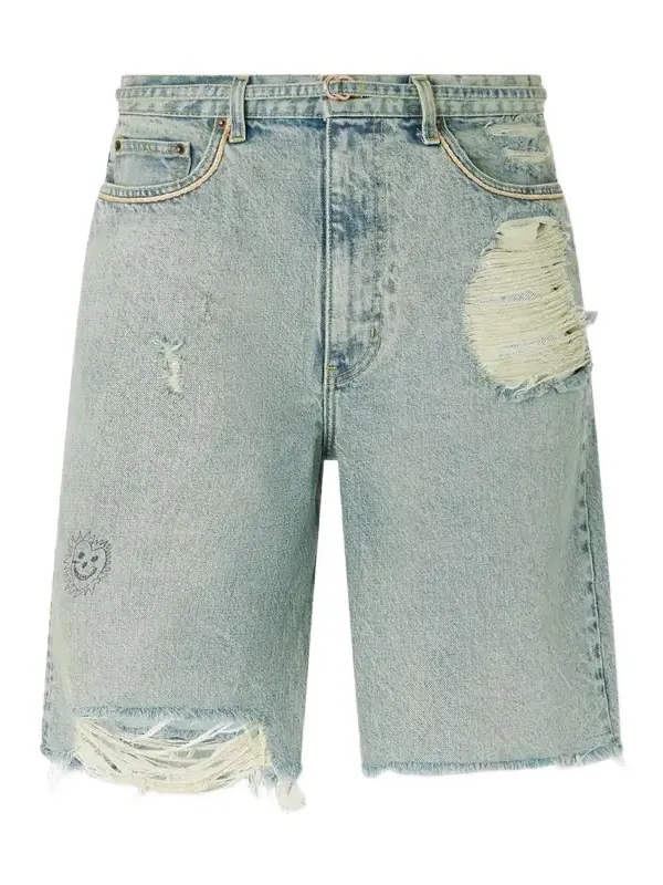 Good Good Times Distressed Denim Shorts - Men Good Good Times Distressed Denim Shorts - Men