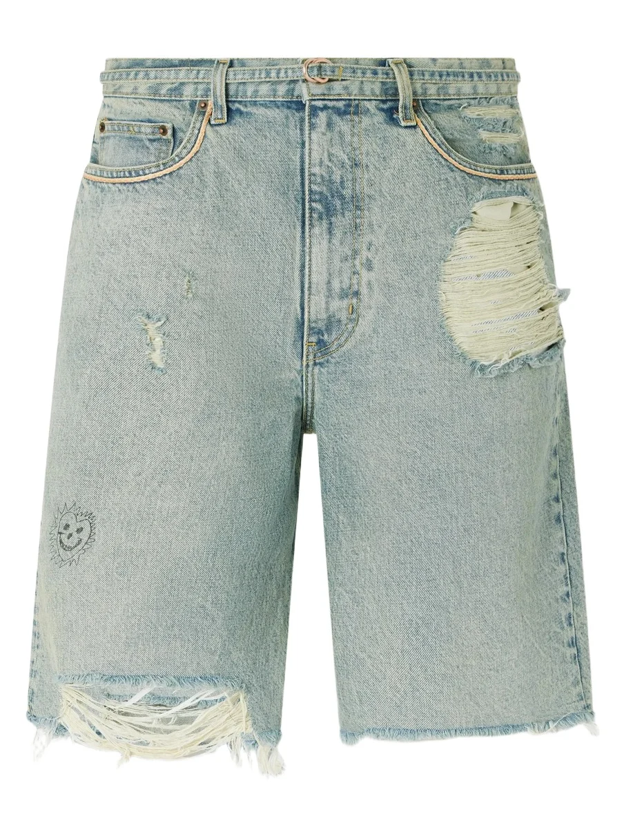 Good Good Times Distressed Denim Shorts - Men