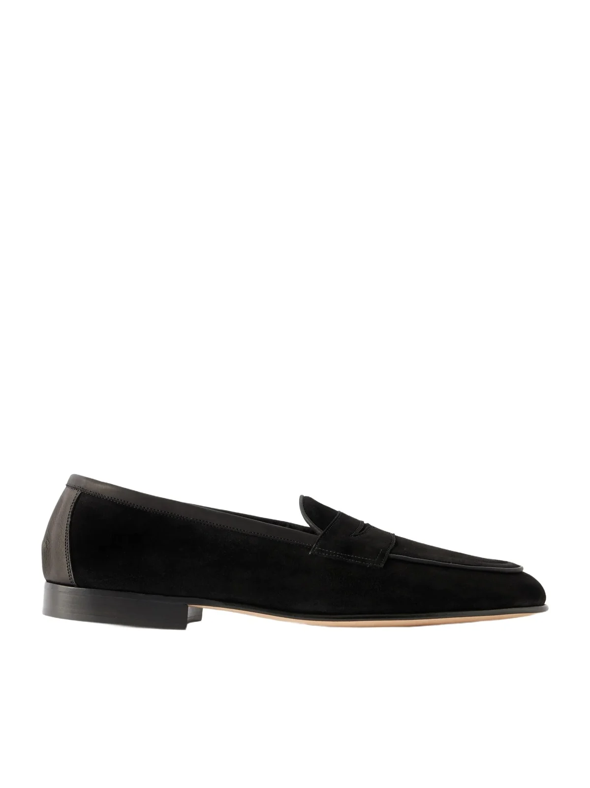 Edward Green Polperro Leather-Trimmed Suede Penny Loafers - Men