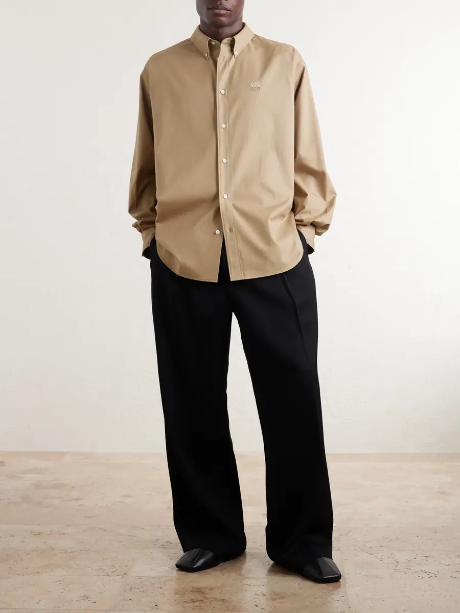 Loewe Anagram-Embroidered Cotton Shirt - Men | Thumbnail 2