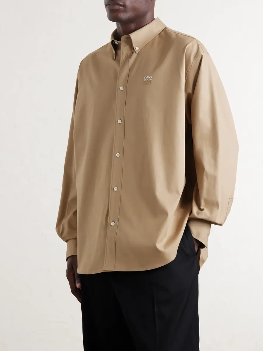 Loewe Anagram-Embroidered Cotton Shirt - Men | Thumbnail 3