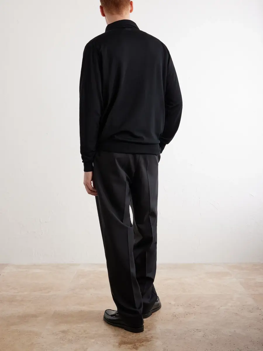 Lardini Virgin Wool Polo Sweater - Men | Thumbnail 4 Lardini Virgin Wool Polo Sweater - Men | Thumbnail 4