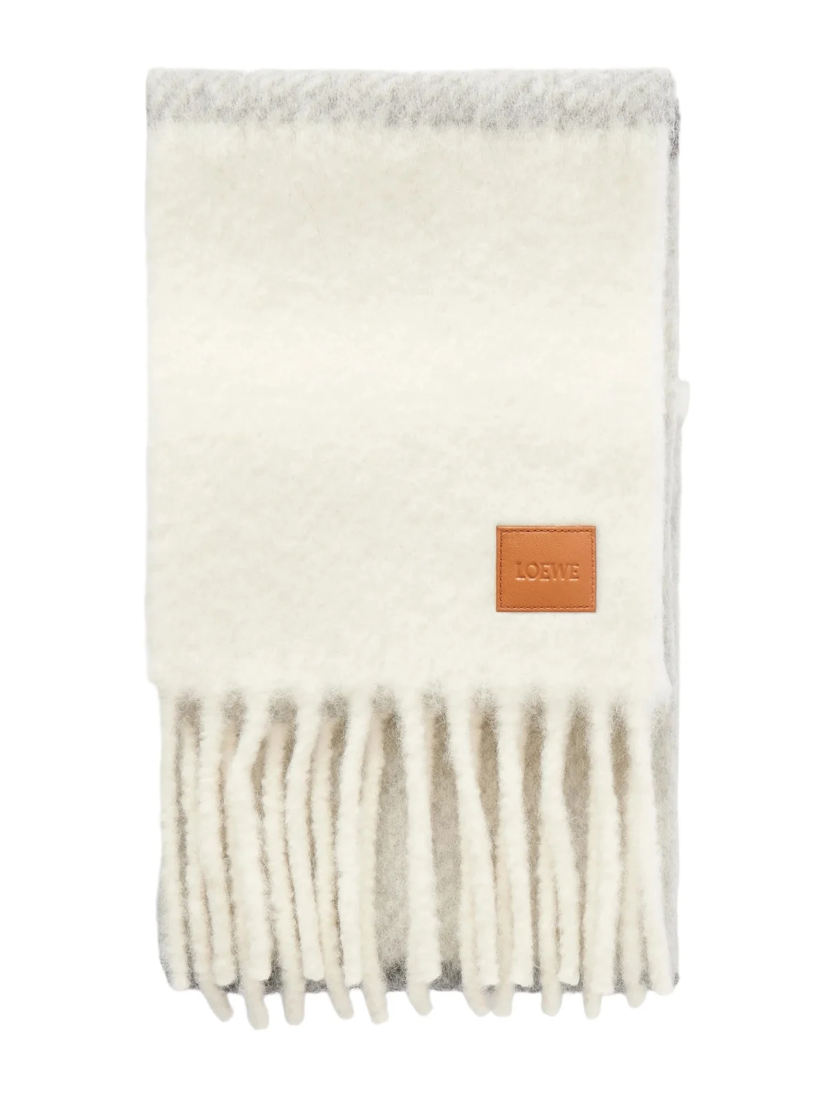 Fringed Striped Brushed Alpaca and Wool-Blend Scarf - Men Fringed Striped Brushed Alpaca and Wool-Blend Scarf - Men
