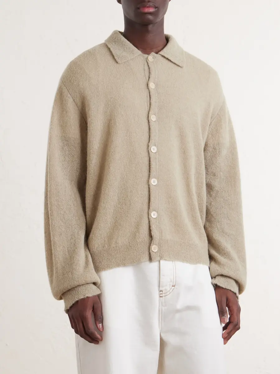 Our Legacy Evening Polo Alpaca and Wool-Blend Cardigan - Men | Thumbnail 3 Our Legacy Evening Polo Alpaca and Wool-Blend Cardigan - Men | Thumbnail 3