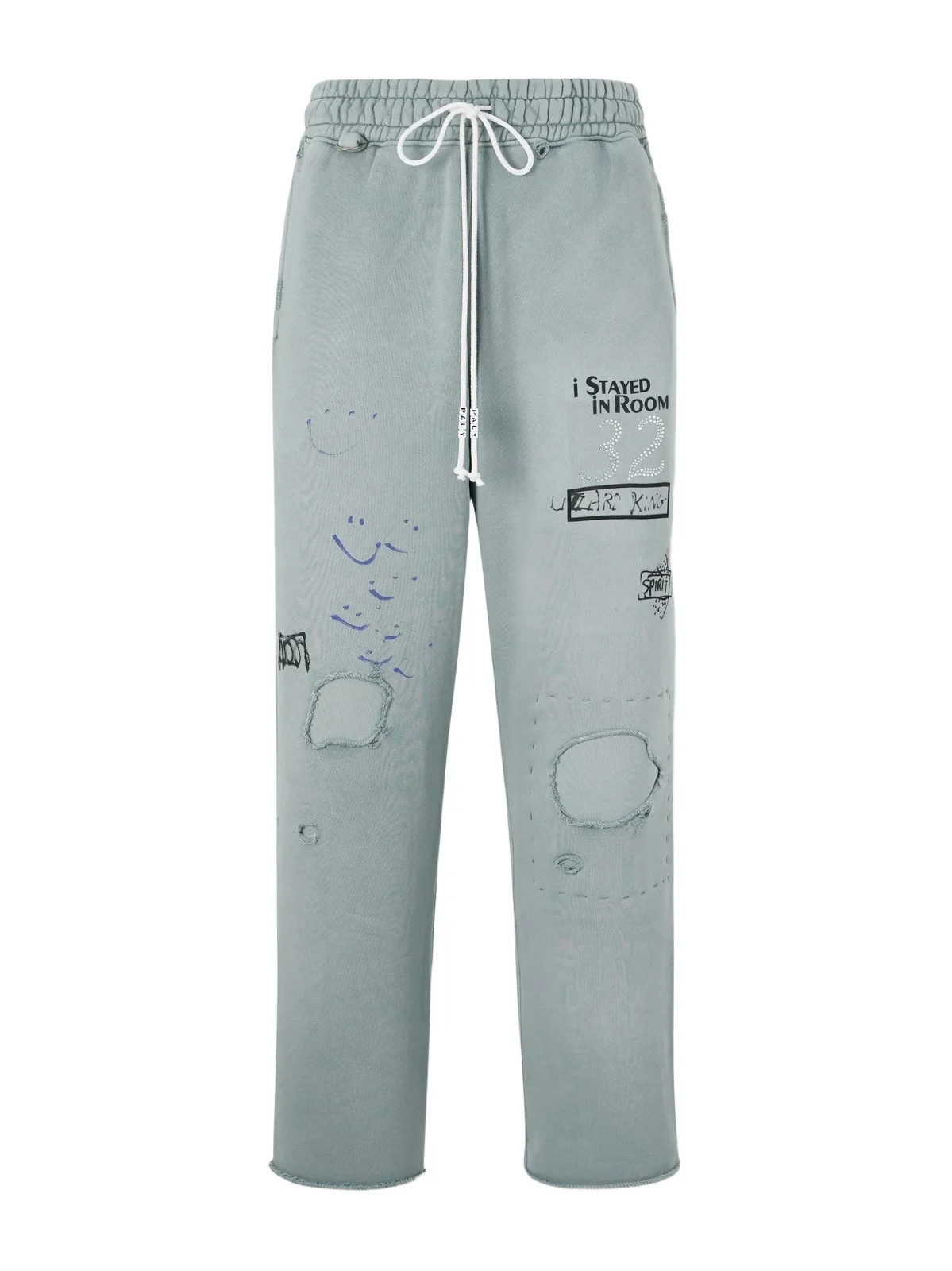 Alta Cienega Distressed Embellished Cotton-Fleece Sweatpants - Men
