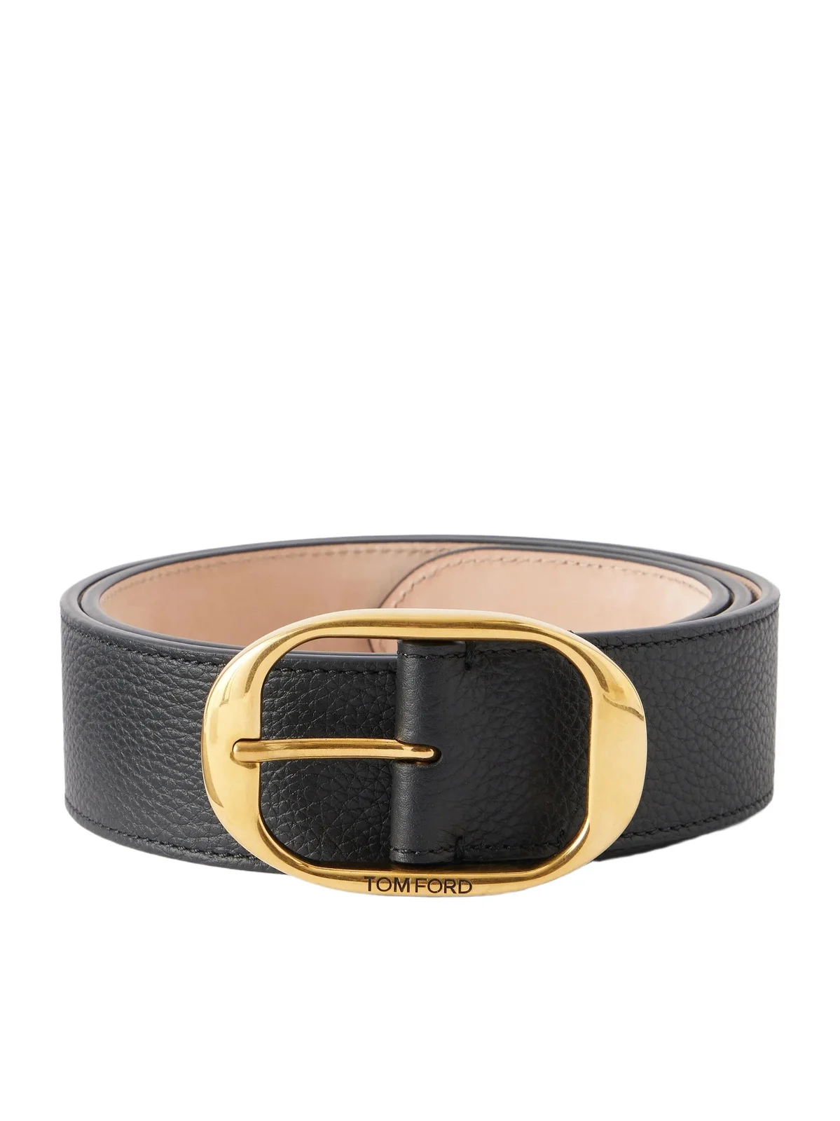 4cm Logo-Engraved Full-Grain Leather Belt - Men
