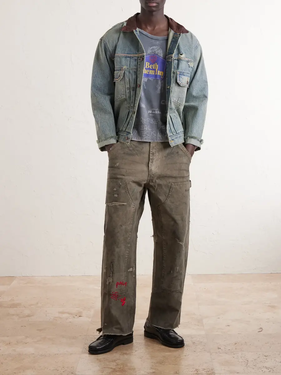 Paly Hollywood Bethlehem Inn Distressed Printed Cotton-Jersey Shirt - Men | Thumbnail 2