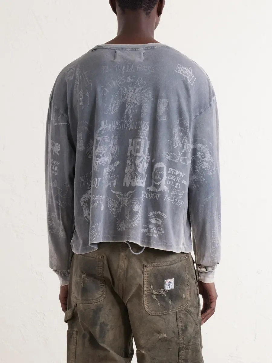 Paly Hollywood Bethlehem Inn Distressed Printed Cotton-Jersey Shirt - Men | Thumbnail 4