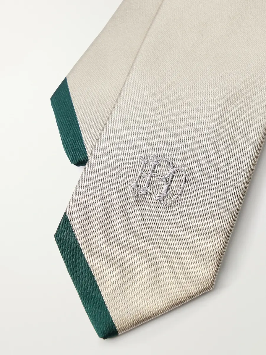 Enfants Riches Déprimés 7cm Foxhole Logo-Embroidered Silk-Shantung Tie - Men | Thumbnail 4 Enfants Riches Déprimés 7cm Foxhole Logo-Embroidered Silk-Shantung Tie - Men | Thumbnail 4