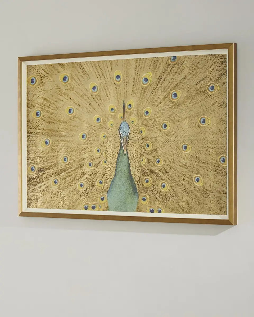 Wendover Art Group Gold Leaf Peacock Oversized Art | Thumbnail 2