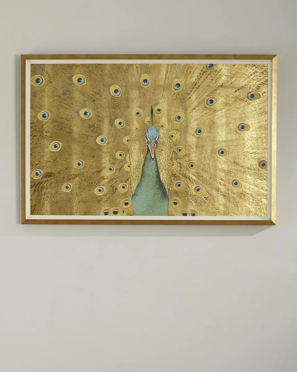 Wendover Art Group Gold Leaf Peacock Oversized Art