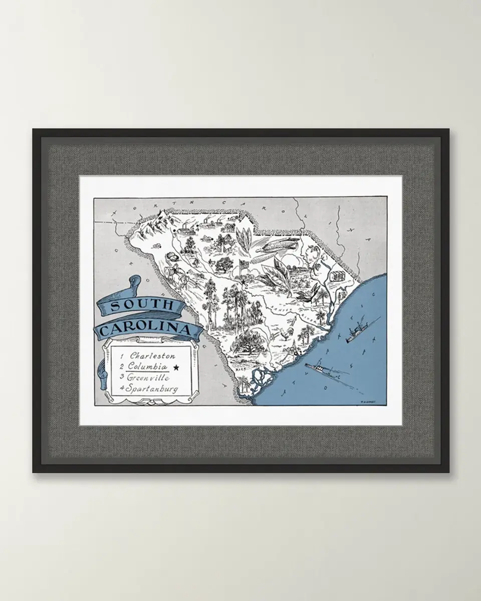Wendover Art Group Pictorial Map of South Carolina | Thumbnail 3 Wendover Art Group Pictorial Map of South Carolina | Thumbnail 3