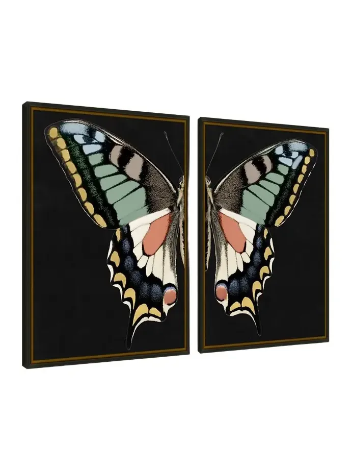 Wendover Art Group "Gilded Wings 1" Giclees, Set of 2