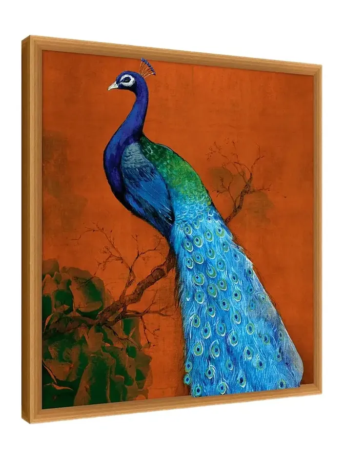 Wendover Art Group "Perched Peacock 2" Framed Giclee