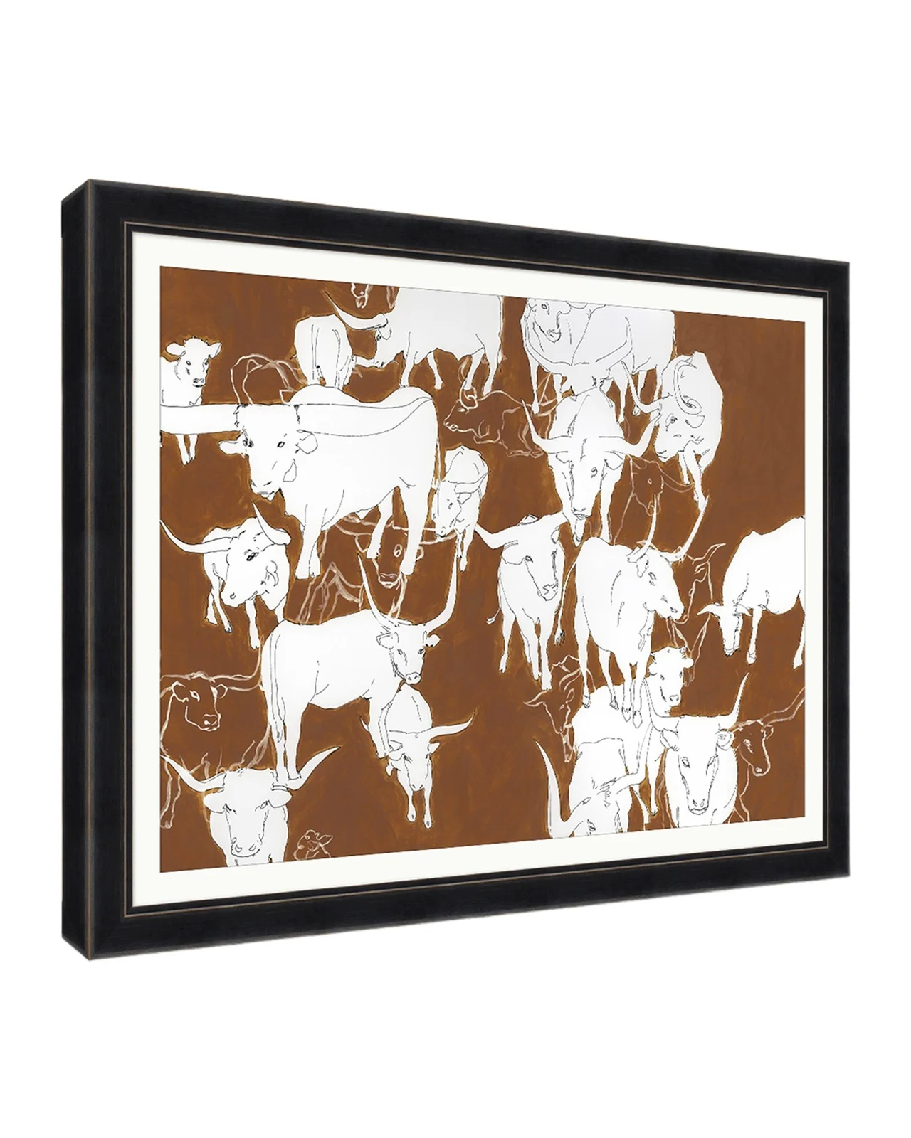 Wendover Art Group "Longhorn Round Up" Framed Giclee Wall Art
