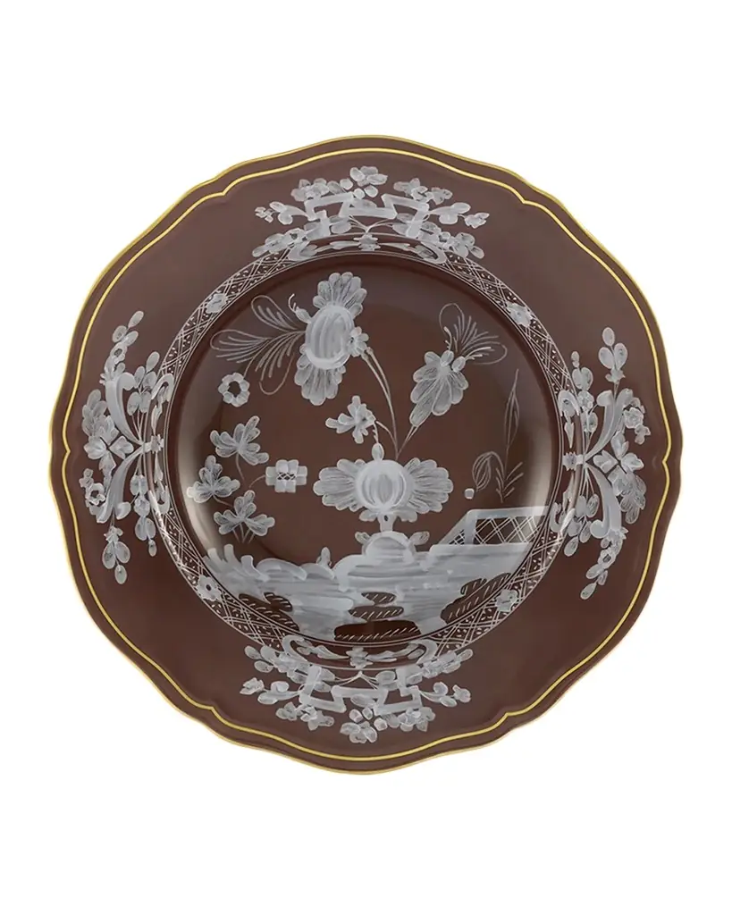 GINORI 1735 Oriente Italiano Soup Plate, Castagna