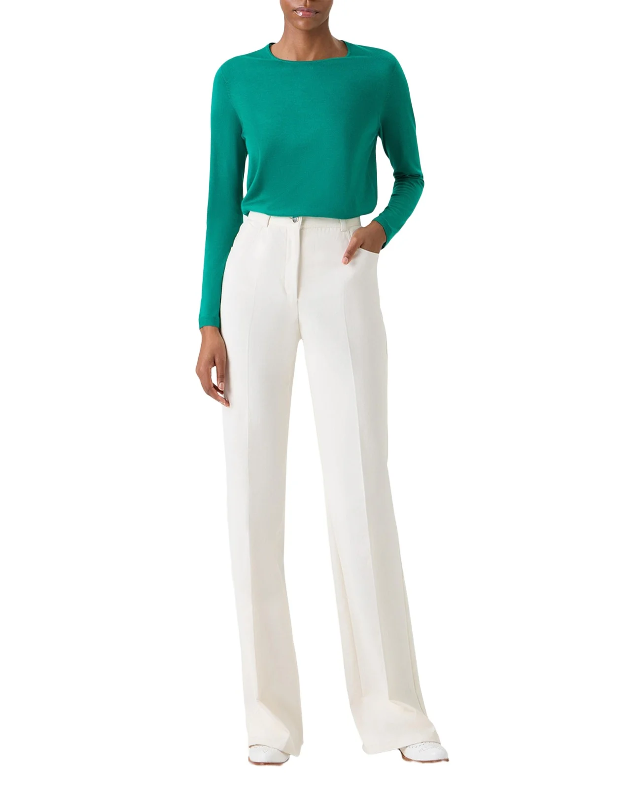 Cashmere-Silk Fine Gauge Knit Sweater