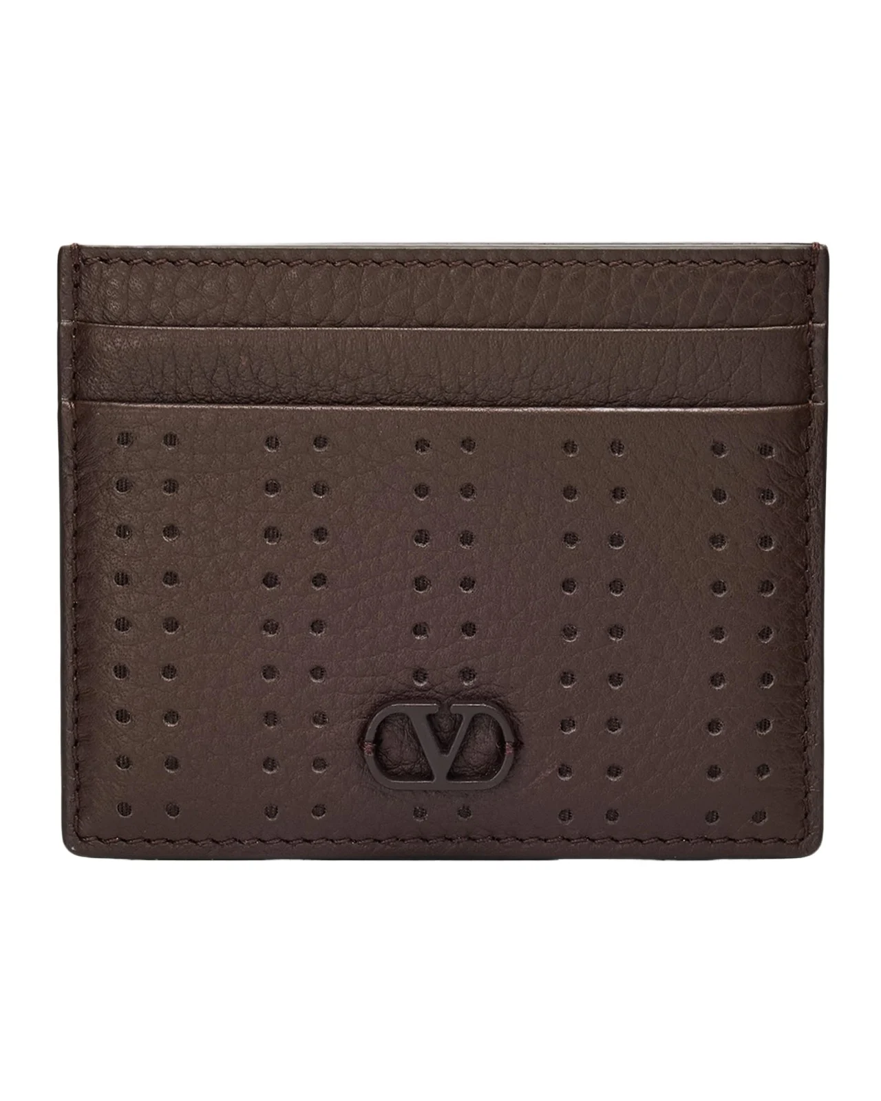 Valentino Garavani Men's Perforated Leather VLogo Card Holder