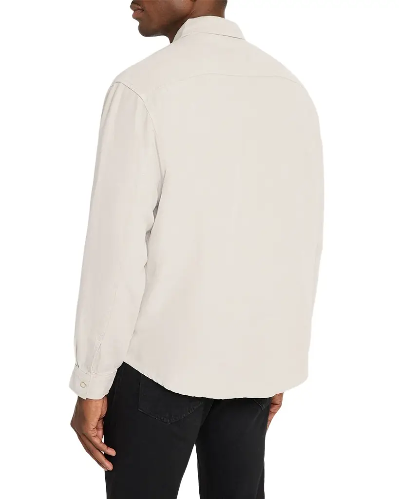 FRAME Men 's Classic Fit Linen Blend Snap-Front Shirt | Image 1 FRAME Men 's Classic Fit Linen Blend Snap-Front Shirt | Image 1