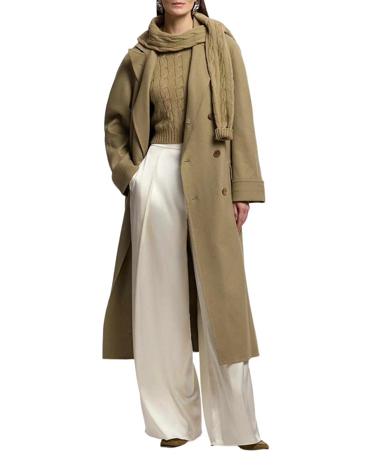 Cable-Knit Cashmere Cropped Sweater Cable-Knit Cashmere Cropped Sweater