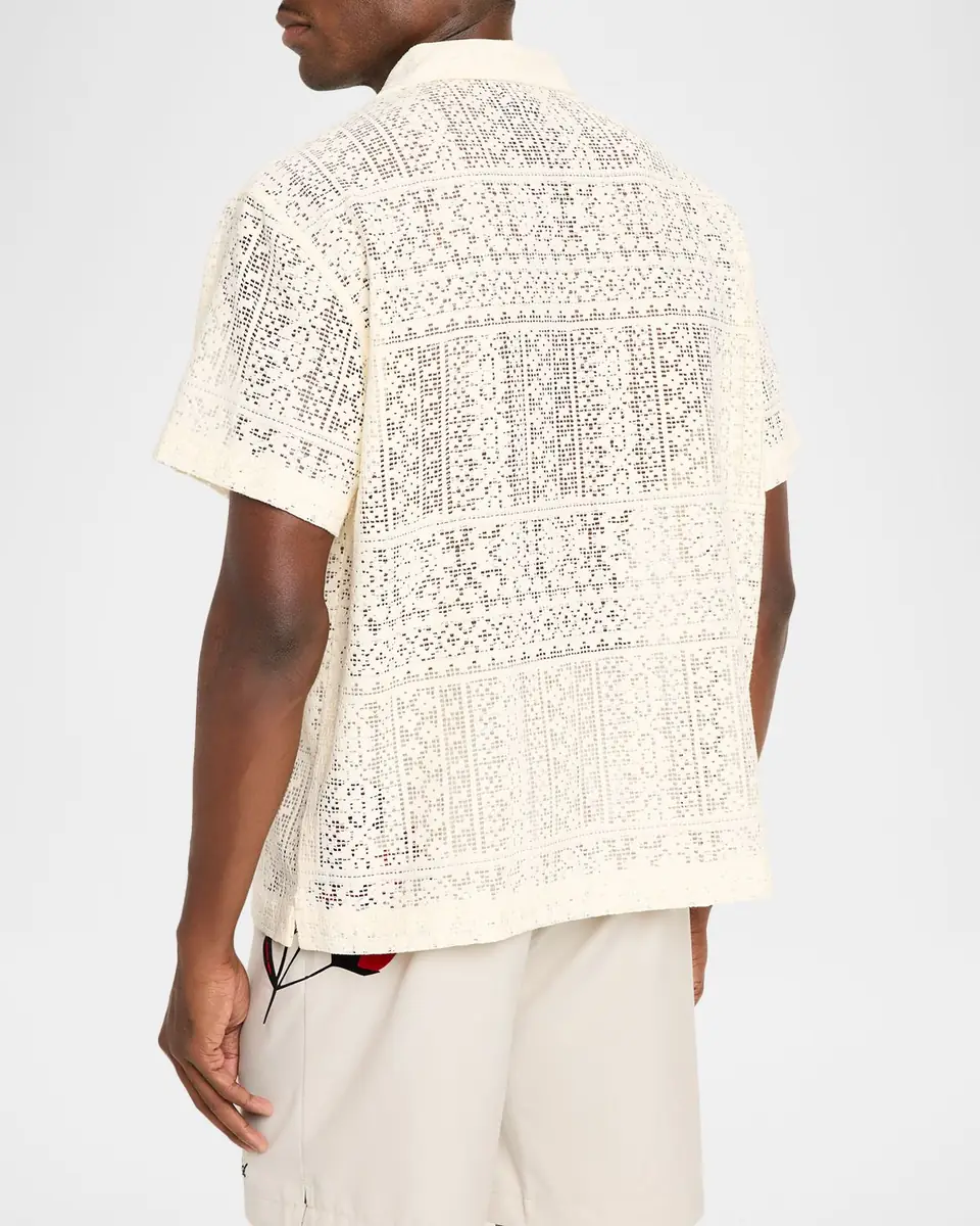 RTA Men's Nathan Open-Knit Short-Sleeve Shirt | Thumbnail 2 RTA Men's Nathan Open-Knit Short-Sleeve Shirt | Thumbnail 2