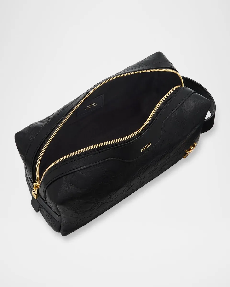 AMIRI Men's Monogram Leather Pouch | Thumbnail 4 AMIRI Men's Monogram Leather Pouch | Thumbnail 4
