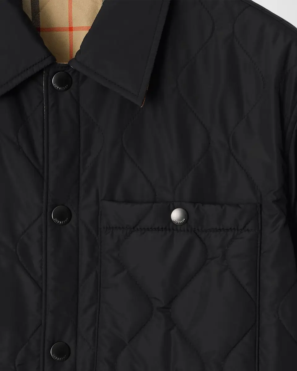 Burberry Men's Brighton Quilted Check Cotton-Blend Reversible Shirt Jacket | Thumbnail 3 Burberry Men's Brighton Quilted Check Cotton-Blend Reversible Shirt Jacket | Thumbnail 3