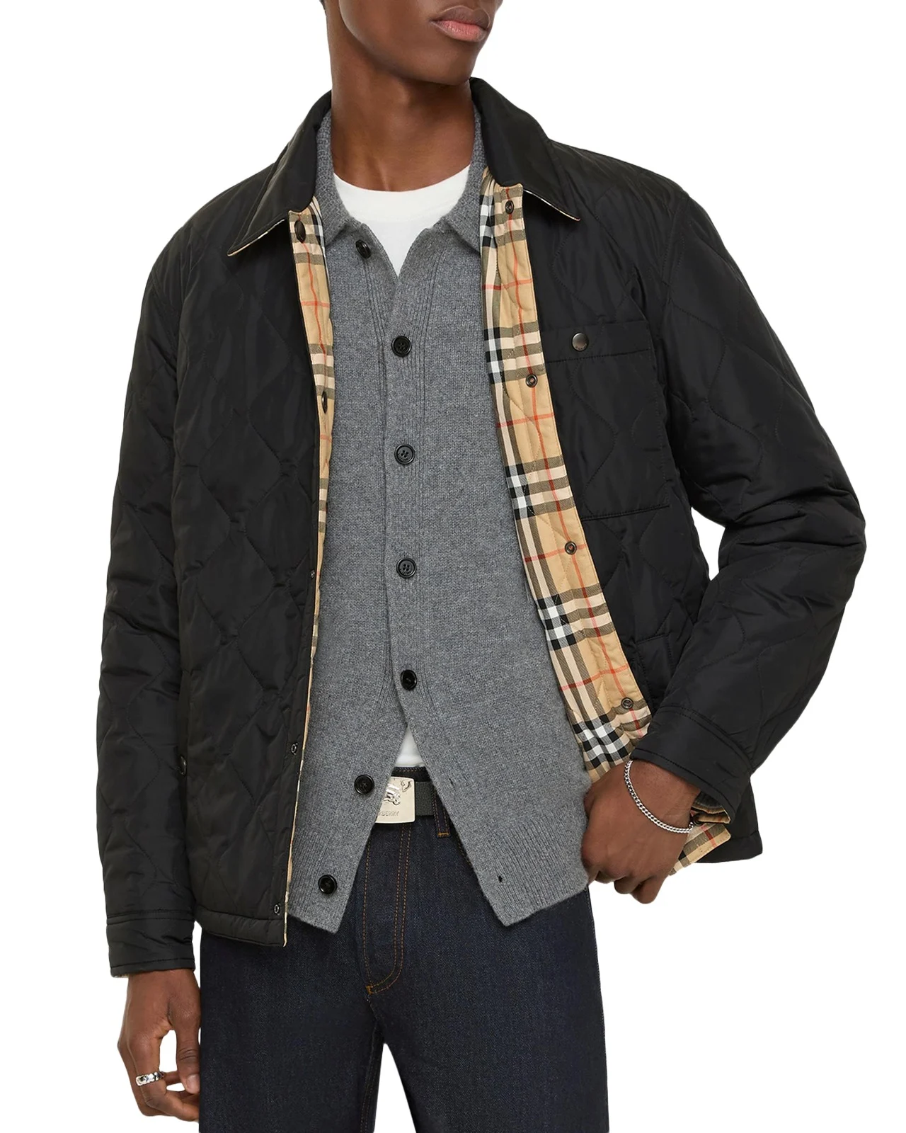Men's Brighton Quilted Check Cotton-Blend Reversible Shirt Jacket Men's Brighton Quilted Check Cotton-Blend Reversible Shirt Jacket