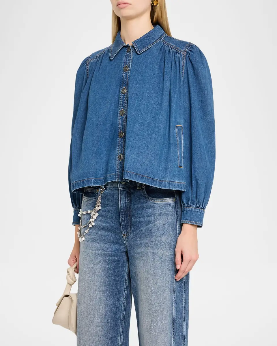 Cinq à Sept Lyla Denim Swing Jacket | Thumbnail 3