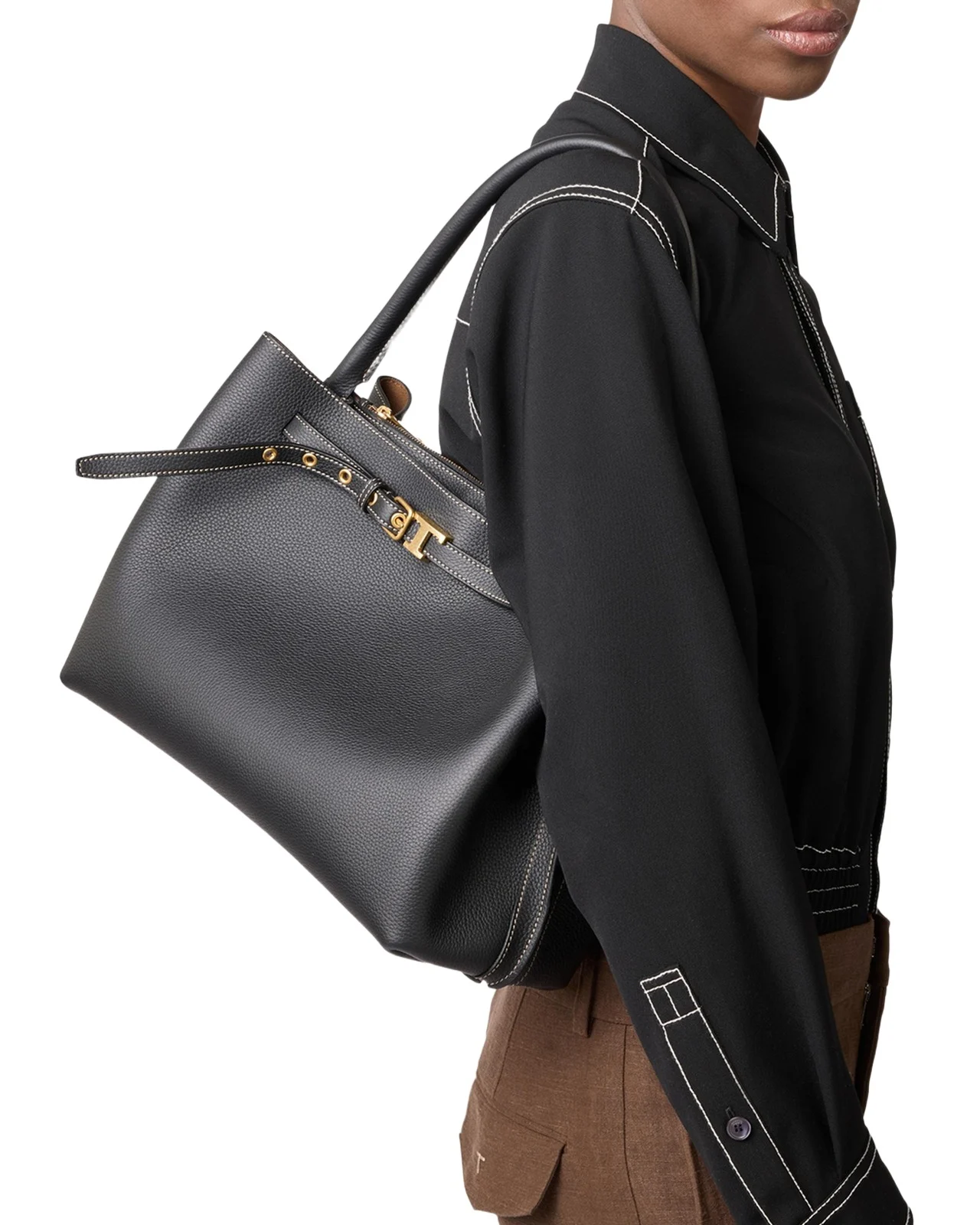 Small Timeless T Belted Leather Shoulder Bag Small Timeless T Belted Leather Shoulder Bag