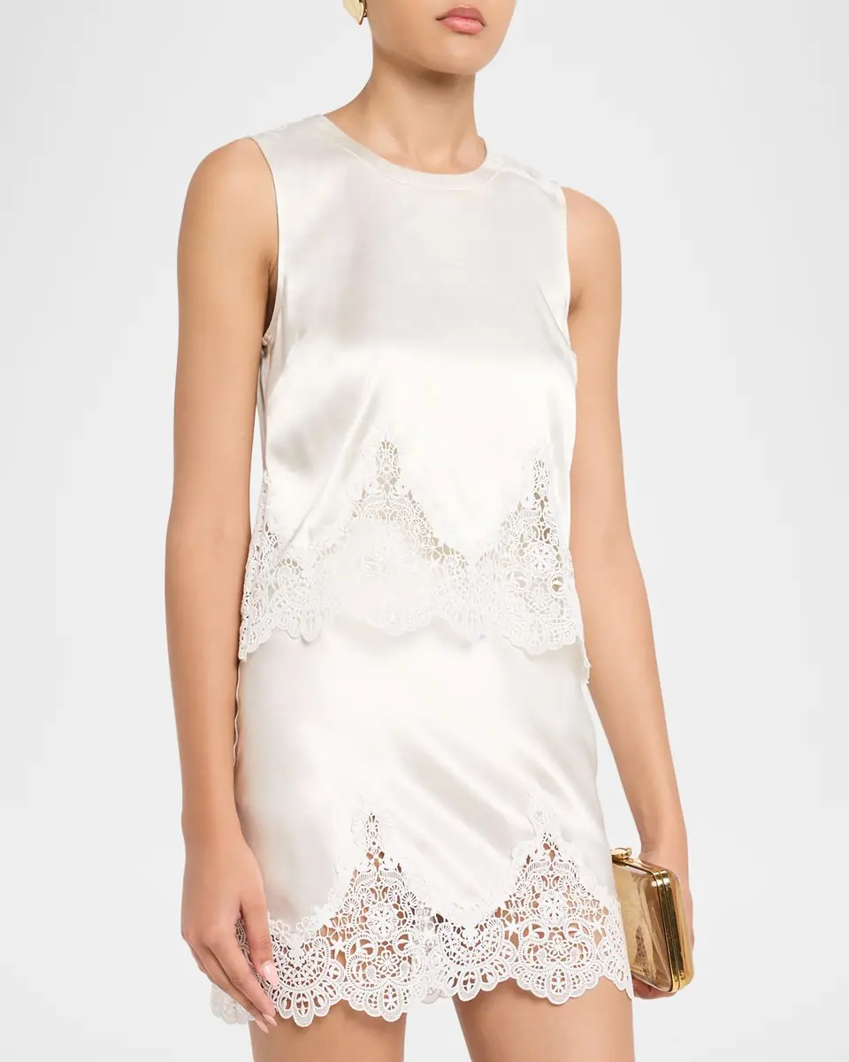 Generation Love Tegan Liquid Satin Lace Top | Thumbnail 3