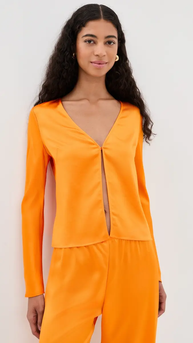 LESET Barb Single Button Long Sleeve Top | Thumbnail 2 LESET Barb Single Button Long Sleeve Top | Thumbnail 2