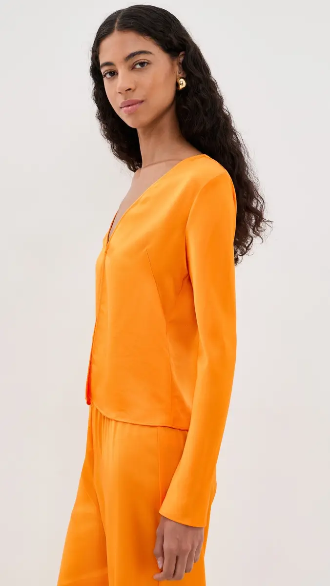 LESET Barb Single Button Long Sleeve Top | Thumbnail 4 LESET Barb Single Button Long Sleeve Top | Thumbnail 4