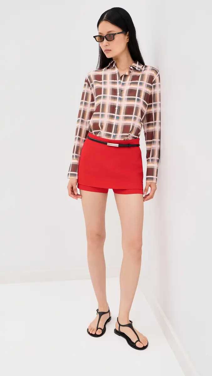 Tibi Creased Stretch Crepe Print Skort | Thumbnail 5 Tibi Creased Stretch Crepe Print Skort | Thumbnail 5