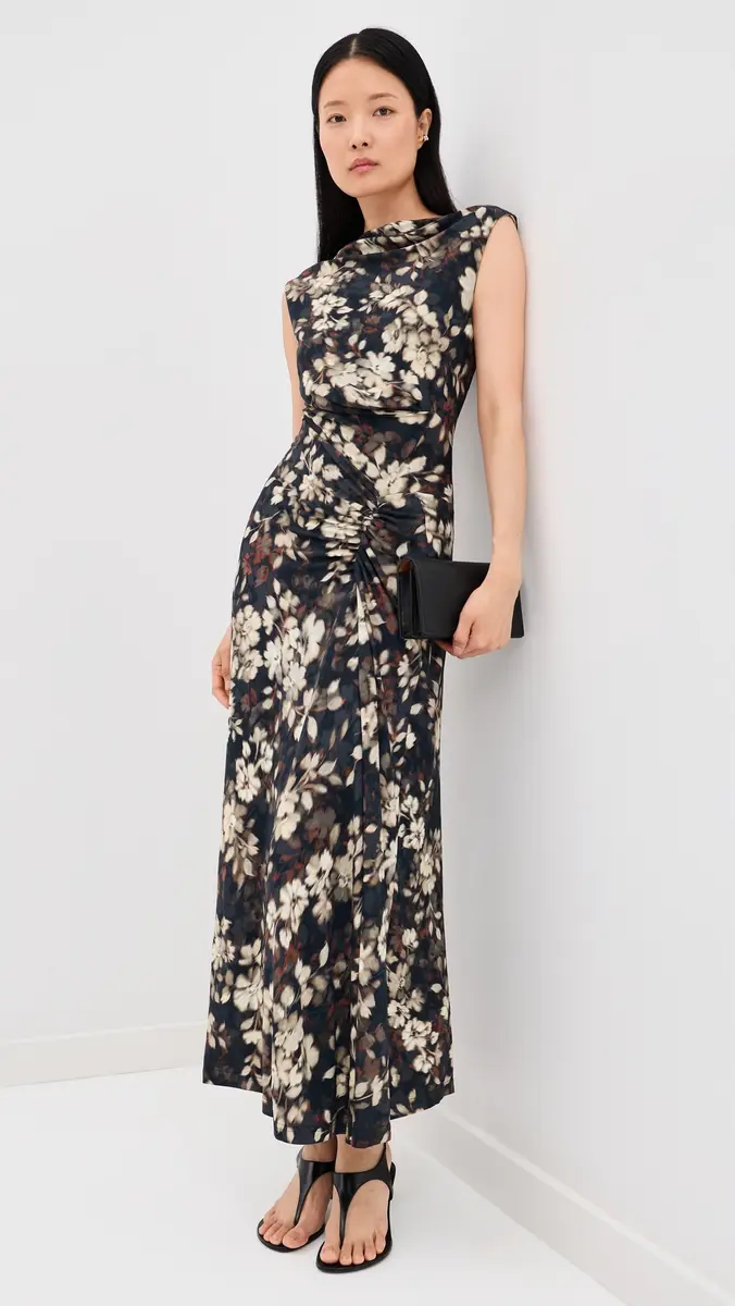 SIMKHAI Acacia Midi Dress Black multi | Thumbnail 2