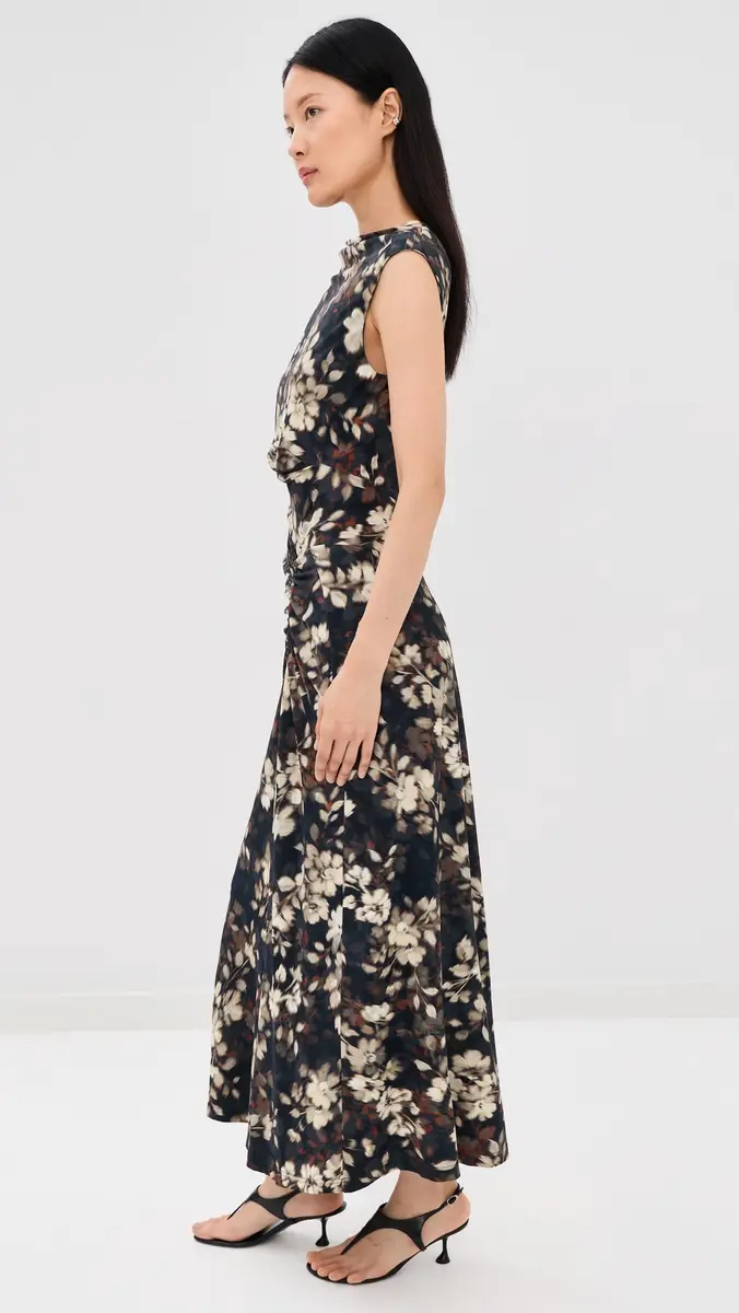 SIMKHAI Acacia Midi Dress Black multi | Thumbnail 4