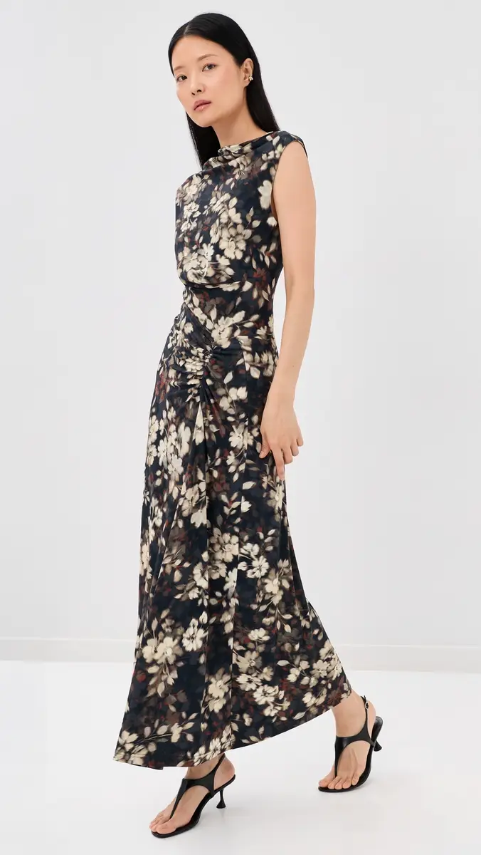 SIMKHAI Acacia Midi Dress Black multi | Thumbnail 5