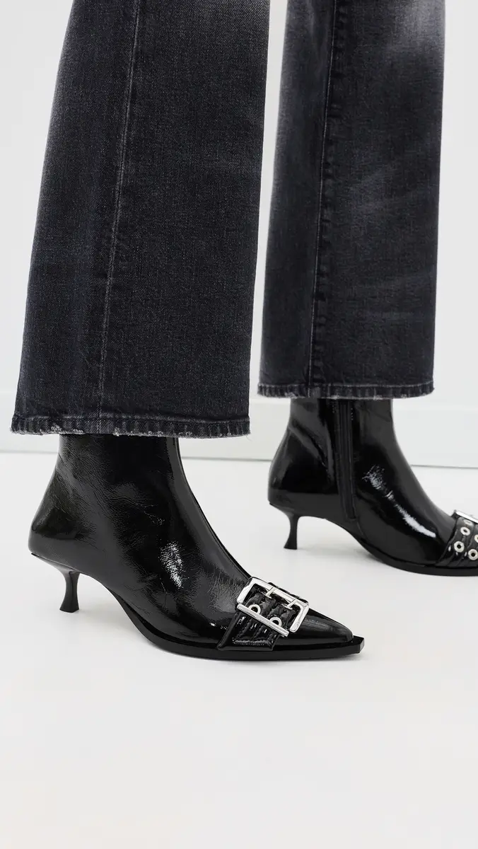 Ganni Naplack Buckle Low Boots | Thumbnail 3