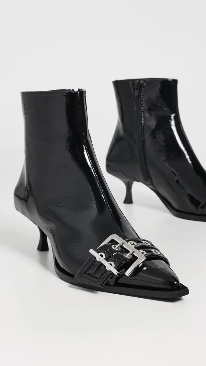 Ganni Naplack Buckle Low Boots | Thumbnail 5