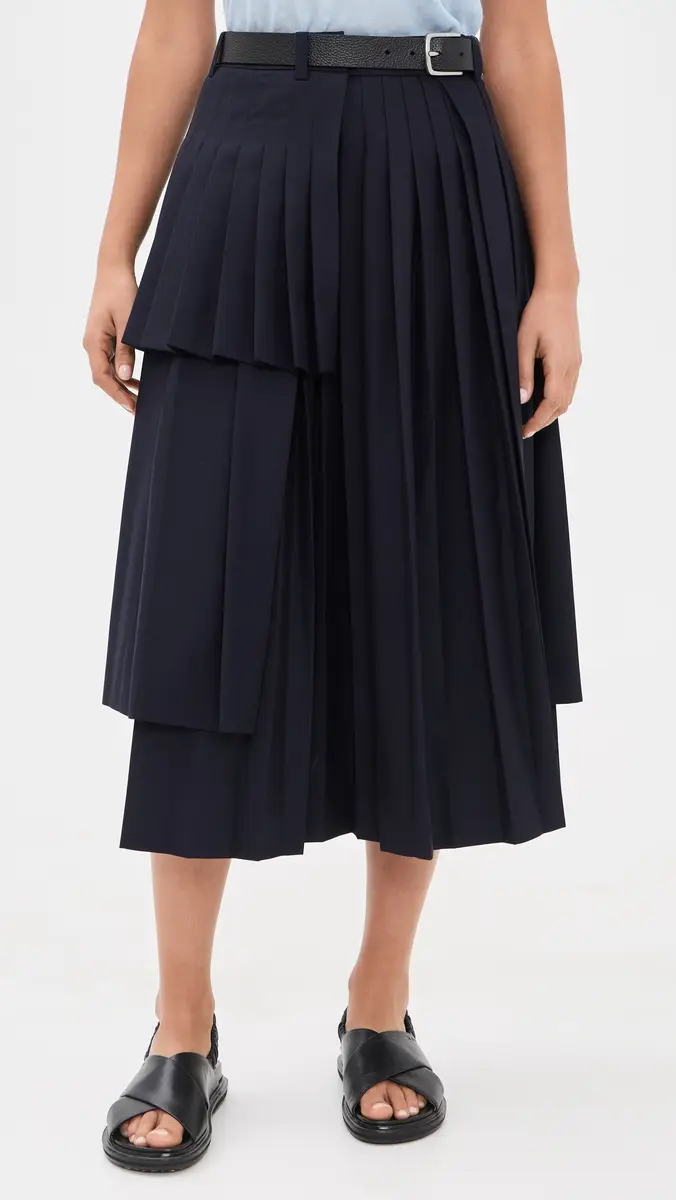 Sea Angelina Suiting Pleated Midi Skirt | Thumbnail 3 Sea Angelina Suiting Pleated Midi Skirt | Thumbnail 3