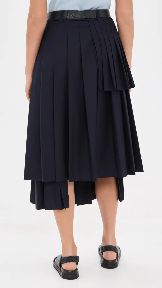 Sea Angelina Suiting Pleated Midi Skirt | Thumbnail 4 Sea Angelina Suiting Pleated Midi Skirt | Thumbnail 4
