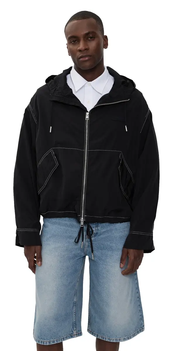 AMI Crinkled Nylon Jacket Noir | Image 1 AMI Crinkled Nylon Jacket Noir | Image 1