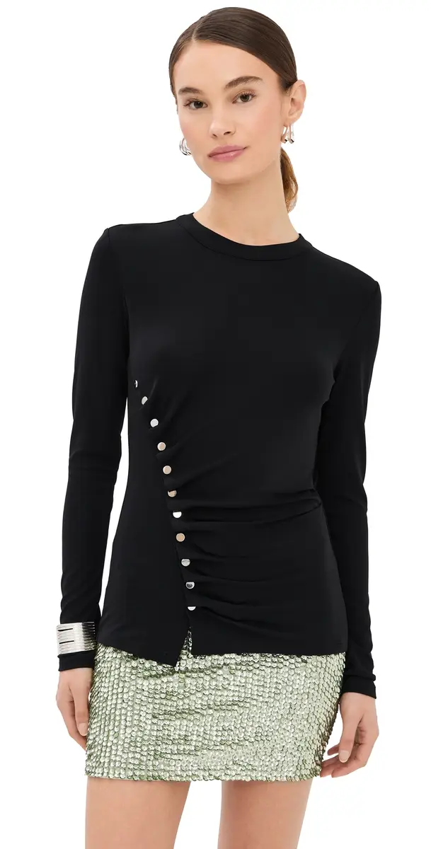 Rabanne Gathered Blouse Black | Image 1 Rabanne Gathered Blouse Black | Image 1