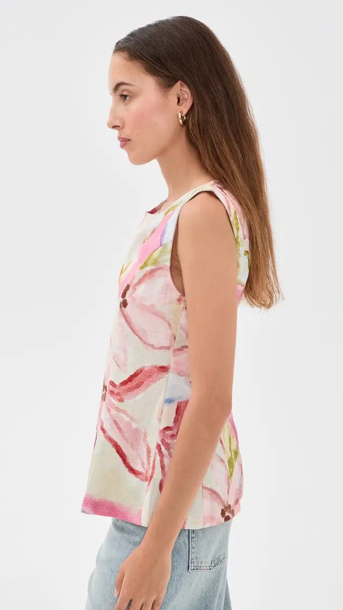 Little Lies Gardenia Linen Top | Thumbnail 4