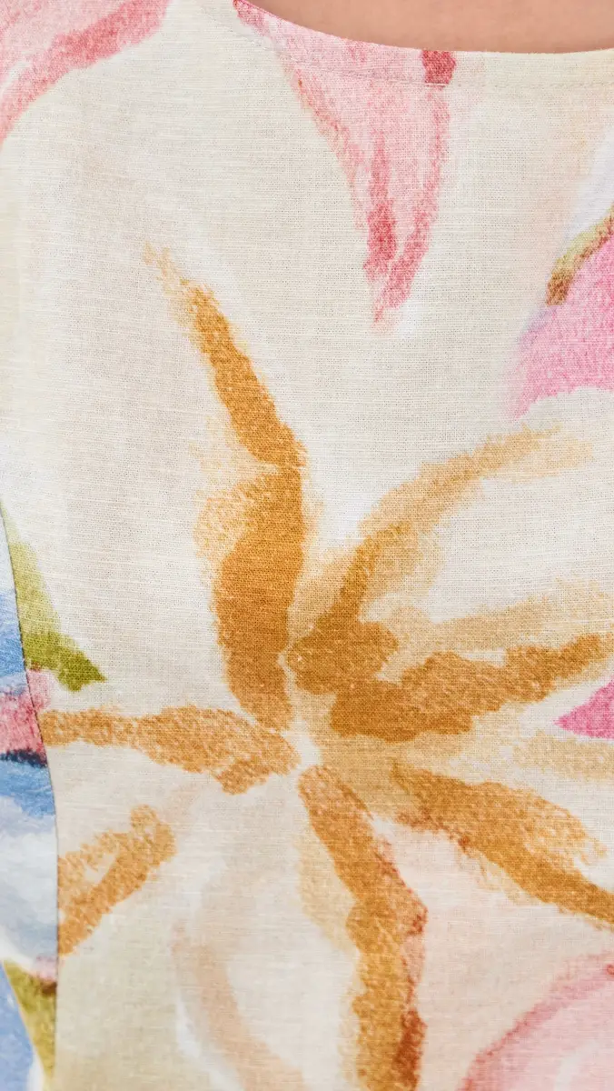 Little Lies Gardenia Linen Top | Thumbnail 6