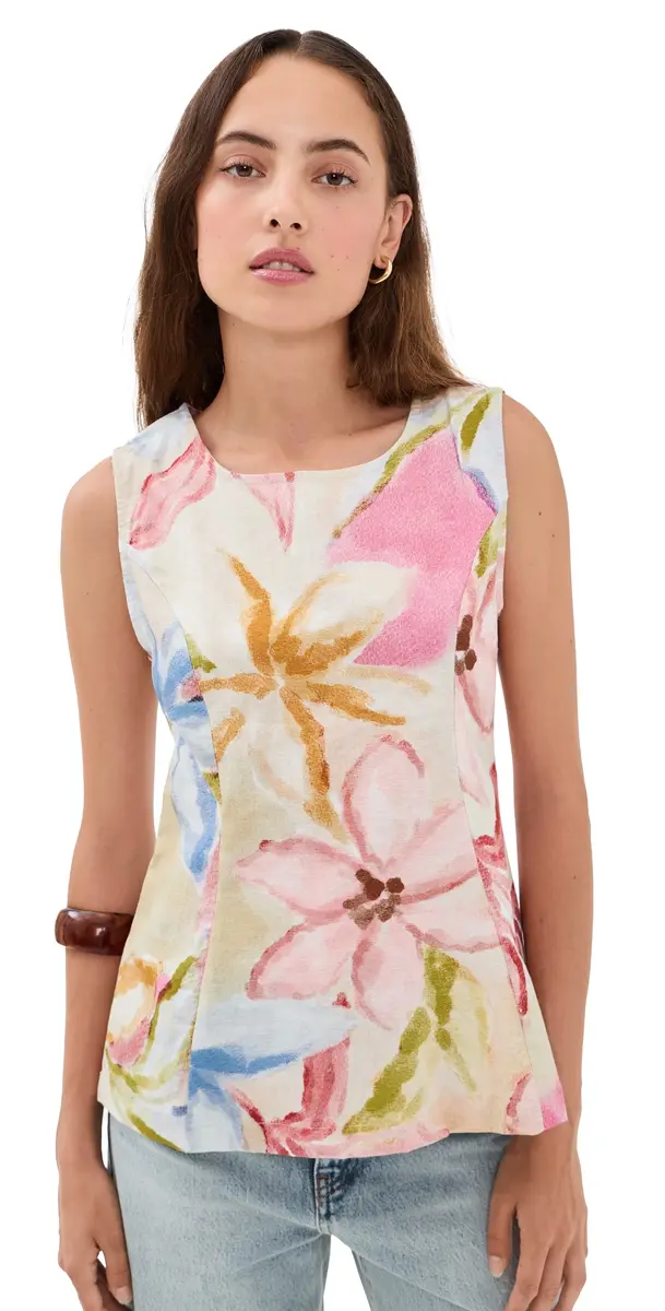 Little Lies Gardenia Top Print | Image 1 Little Lies Gardenia Top Print | Image 1