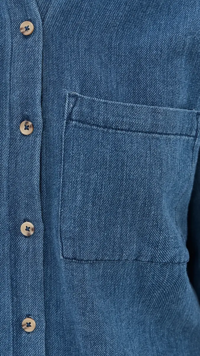 Z Supply Perfect Twill Button Down Shirt Twilight Blue | Thumbnail 6