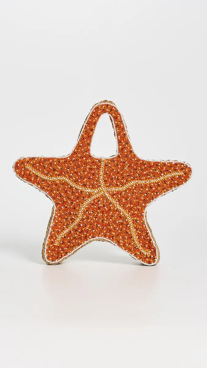 SIMONMILLER Beaded Starfish Bag Orange/Natural One Size | Thumbnail 2 SIMONMILLER Beaded Starfish Bag Orange/Natural One Size | Thumbnail 2