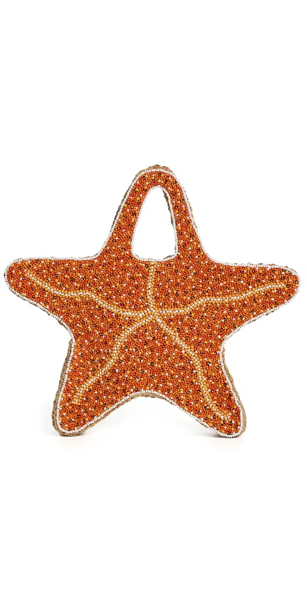 SIMONMILLER Beaded Starfish Bag Orange/Natural One Size | Image 1 SIMONMILLER Beaded Starfish Bag Orange/Natural One Size | Image 1